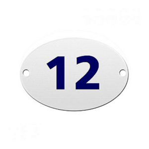 Placa Oval Numero 12