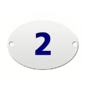 Placa Oval Numero 2