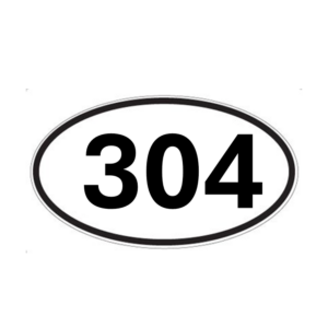 Placa Oval Numero 304