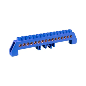 Barra Neutro 16 Furos 16mm Base Azul Rohdina